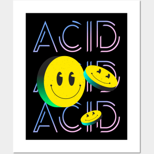 Techno Rave Acid Smile Party House Goa Trip Posters and Art